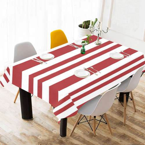 candy-cane-stripe Cotton Linen Tablecloth 60"x120"