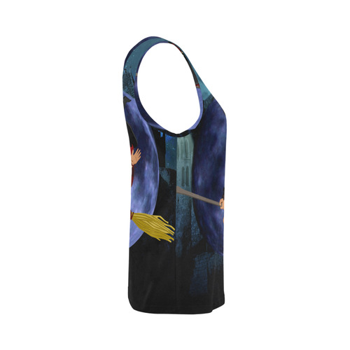 Witch and Blue Moon All Over Print Tank Top for Women (Model T43)