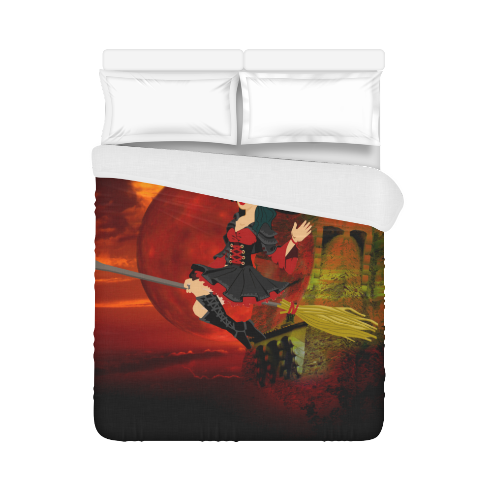 Witch and Red Moon Duvet Cover 86"x70" ( All-over-print)