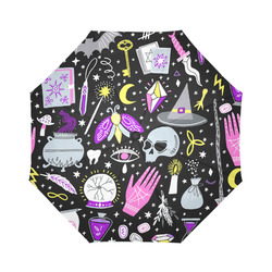 Pumpkin Print Pattern Automatic Foldable Umbrella