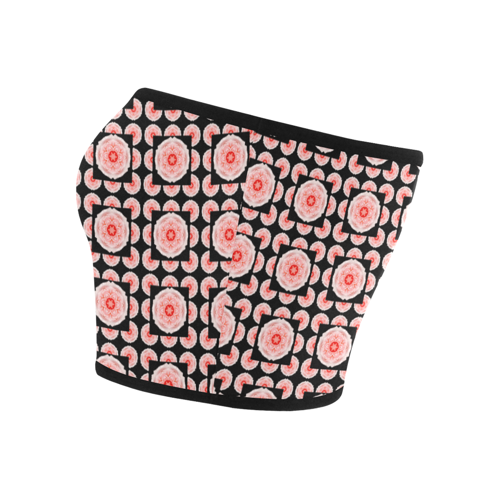 romantic pink rose pattern bandeau Bandeau Top