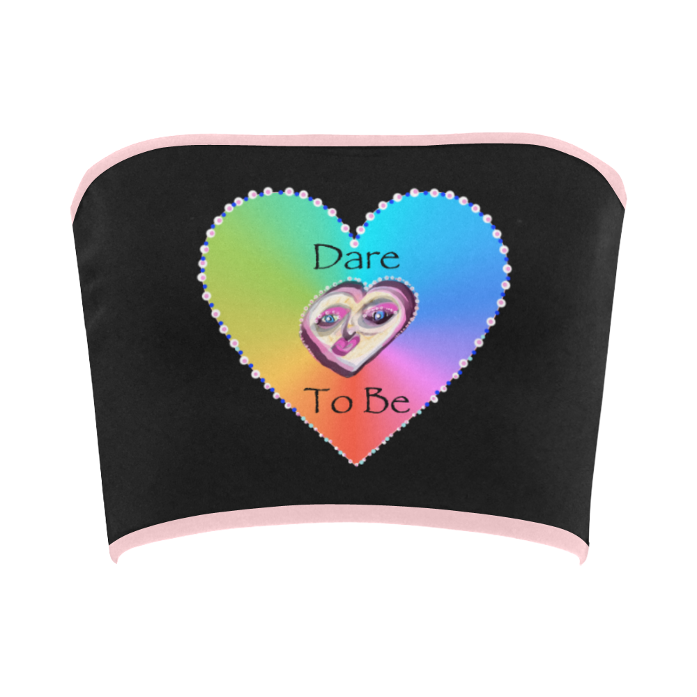 Dare to Be Rainbow Heart-light pink Bandeau Top