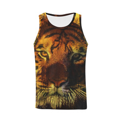 Tiger Face All Over Print Tank Top for Men (Model T43)