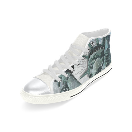 Freedom Destroyed High Top Canvas Women's Shoes/Large Size (Model 017)