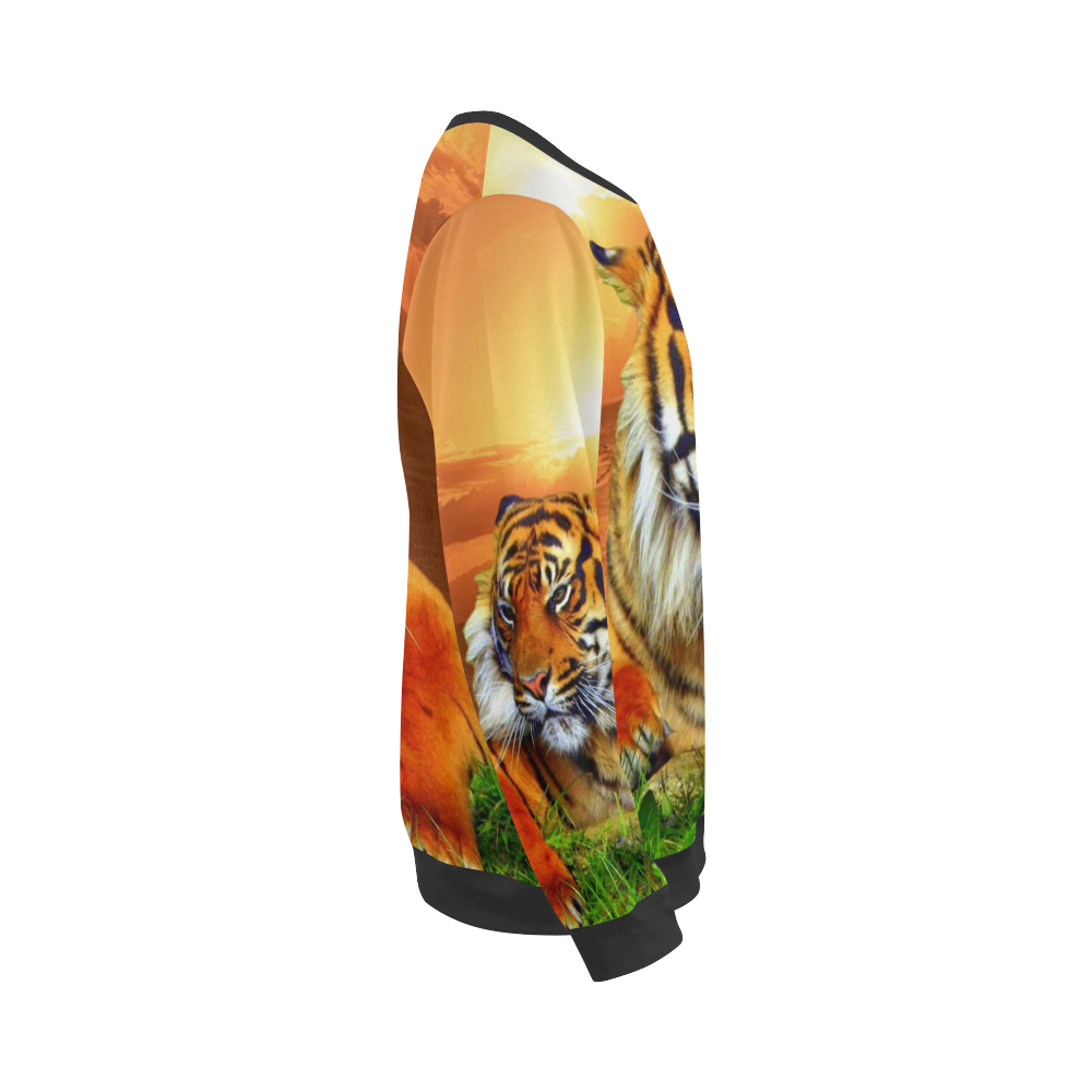 Sumatran Tiger All Over Print Crewneck Sweatshirt for Men (Model H18)