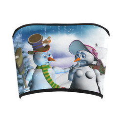 Funny snowman and snow women Bandeau Top