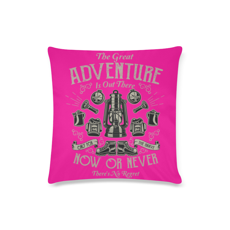 The Great Adventure Pink Custom Zippered Pillow Case 16"x16"(Twin Sides)