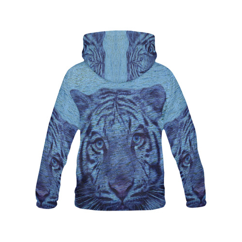 Tiger and Water All Over Print Hoodie for Men (USA Size) (Model H13)