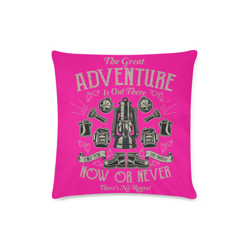 The Great Adventure Pink Custom Zippered Pillow Case 16"x16"(Twin Sides)