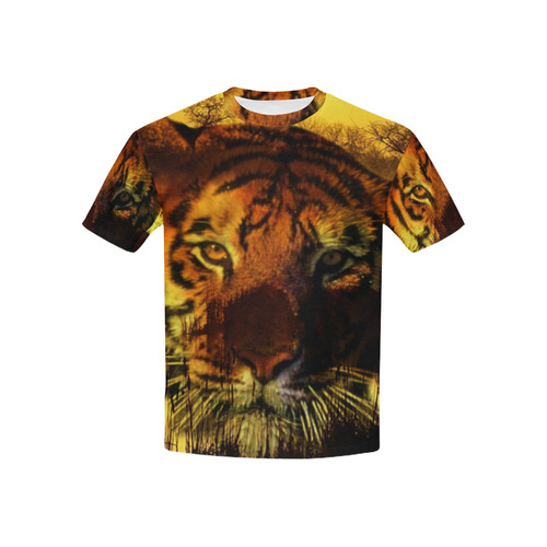 Tiger Face Kids' All Over Print T-shirt (USA Size) (Model T40)