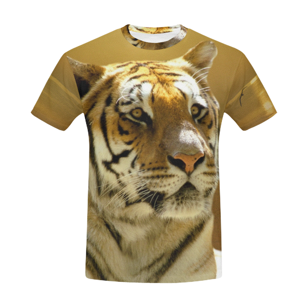 Golden Tiger All Over Print T-Shirt for Men (USA Size) (Model T40)