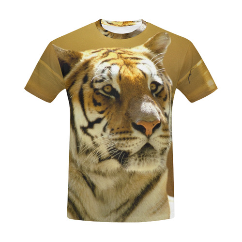 Golden Tiger All Over Print T-Shirt for Men (USA Size) (Model T40)