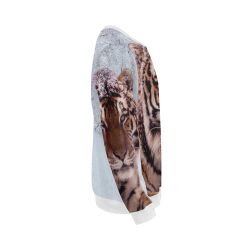 Tiger and Snow All Over Print Crewneck Sweatshirt for Men (Model H18)
