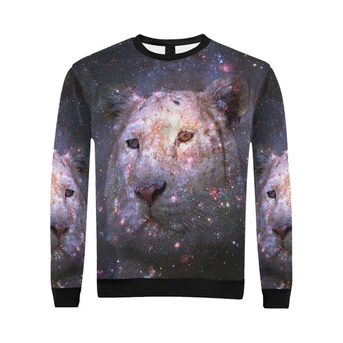 Tiger and Galaxy All Over Print Crewneck Sweatshirt for Men (Model H18)