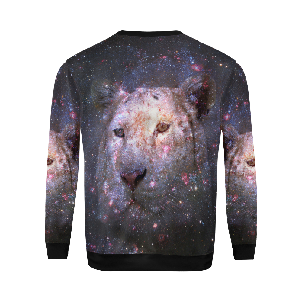 Tiger and Galaxy All Over Print Crewneck Sweatshirt for Men (Model H18)