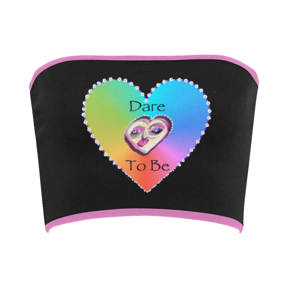 Dare to Be Rainbow Heart-purple Bandeau Top