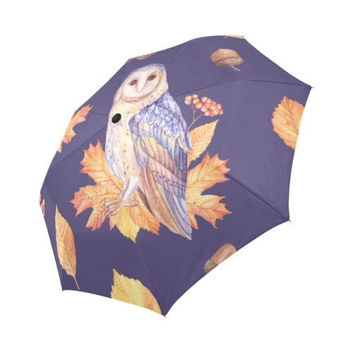 Autumn Owl Auto-Foldable Umbrella (Model U04)