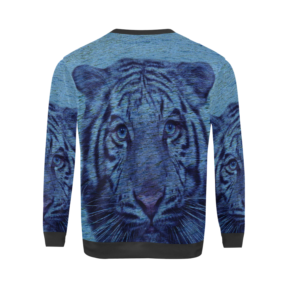 Tiger and Water All Over Print Crewneck Sweatshirt for Men (Model H18)
