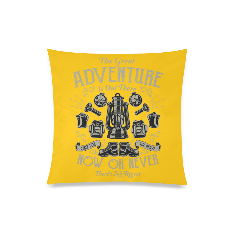 The Great Adventure Yellow Custom Zippered Pillow Case 20"x20"(Twin Sides)