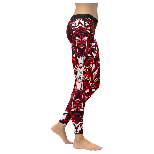 "Blood Webb" Women's Low Rise Leggings (Invisible Stitch) (Model L05)