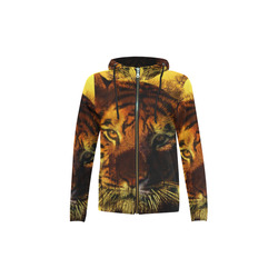 Tiger Face All Over Print Full Zip Hoodie for Kid (Model H14)