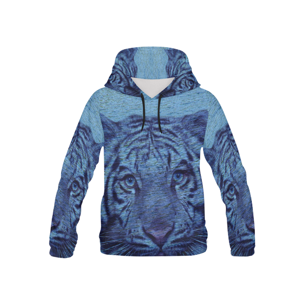 Tiger and Water All Over Print Hoodie for Kid (USA Size) (Model H13)