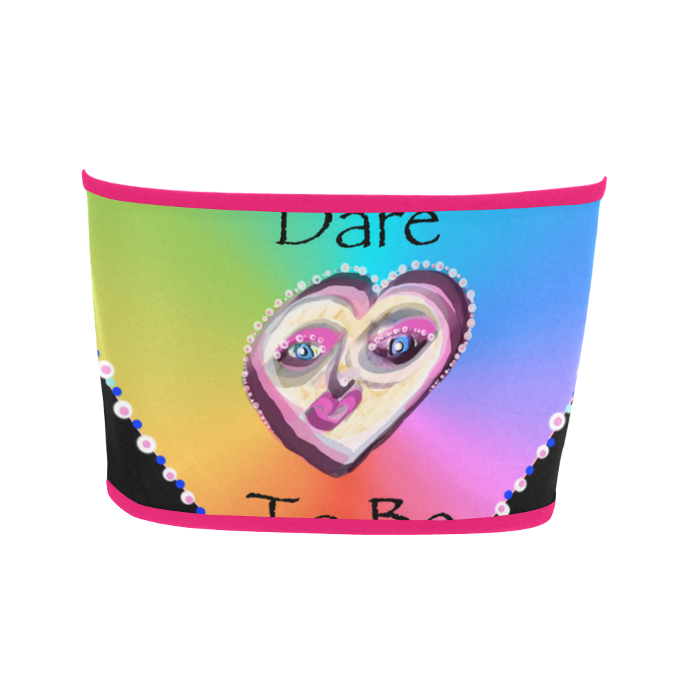 Dare to Be Rainbow Heart-pink Bandeau Top