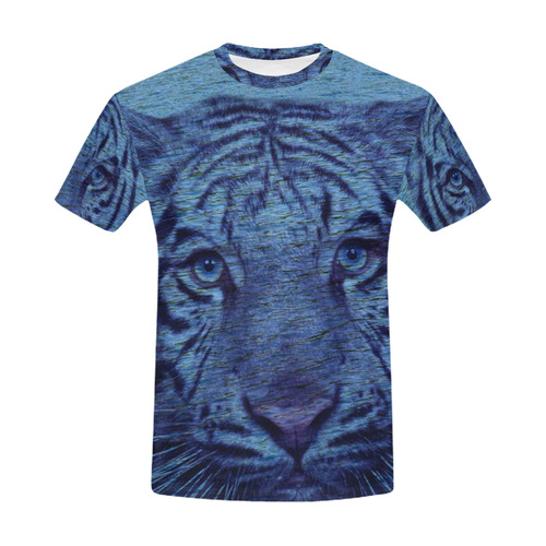 Tiger and Water All Over Print T-Shirt for Men (USA Size) (Model T40)