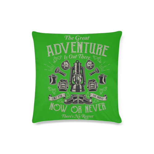The Great Adventure Green Custom Zippered Pillow Case 16"x16"(Twin Sides)