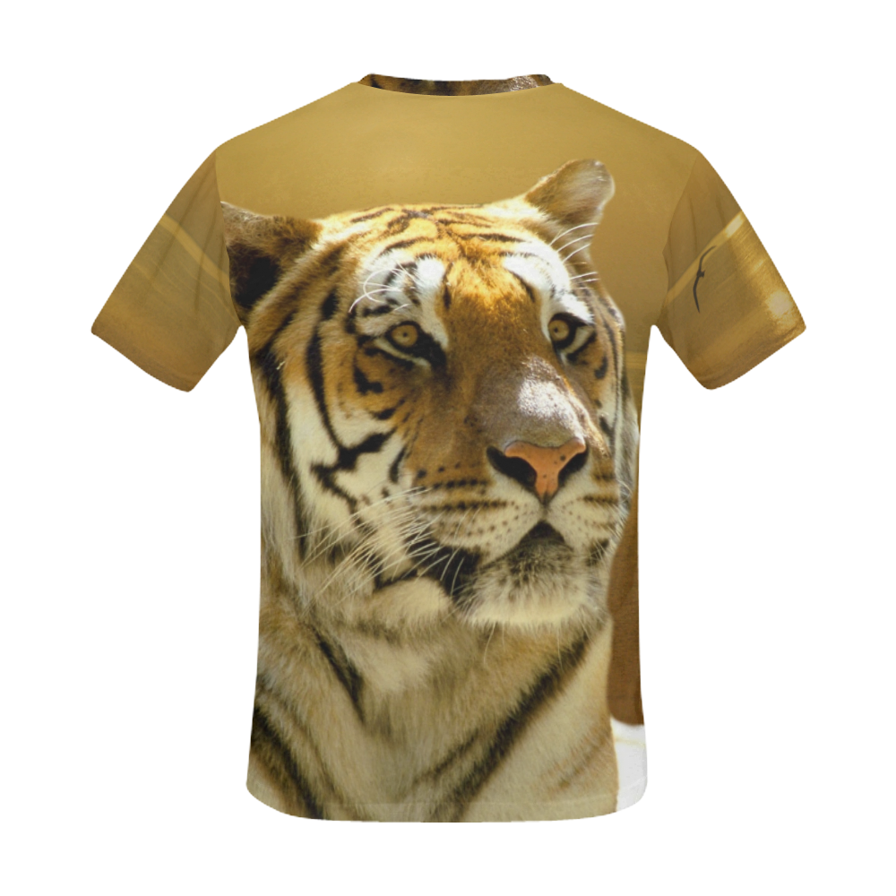 Golden Tiger All Over Print T-Shirt for Men (USA Size) (Model T40)