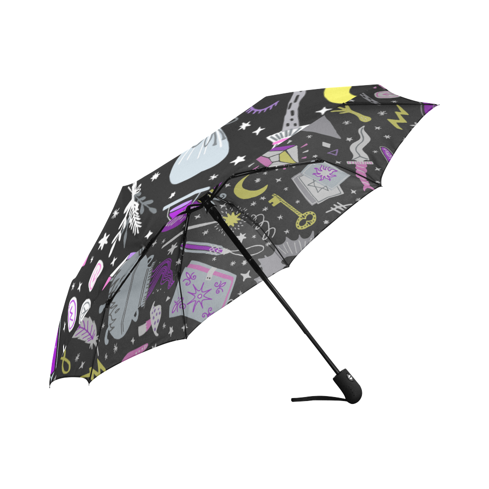 Black Magic Halloween Auto-Foldable Umbrella (Model U04)