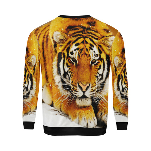 Siberian Tiger All Over Print Crewneck Sweatshirt for Men (Model H18)