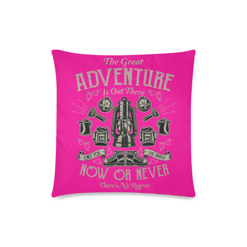 The Great Adventure Pink Custom Zippered Pillow Case 18"x18"(Twin Sides)