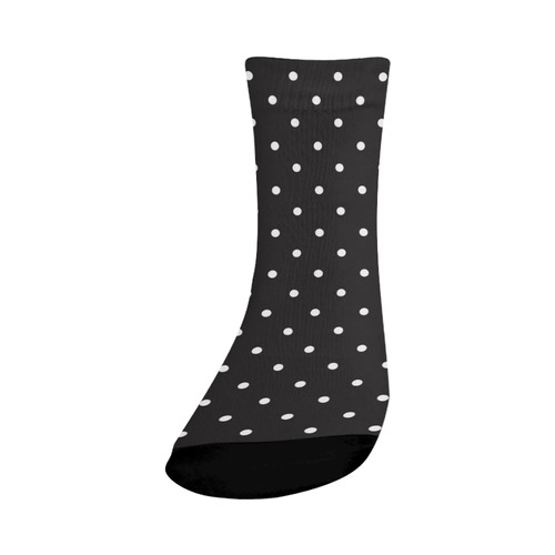 Polka Dot on Black Crew Socks