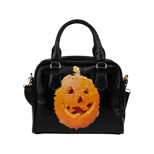 Halloween Pumpkin Low Poly Geometric Shoulder Handbag (Model 1634)