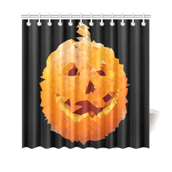 Halloween Pumpkin Low Poly Geometric Shower Curtain 69"x70"