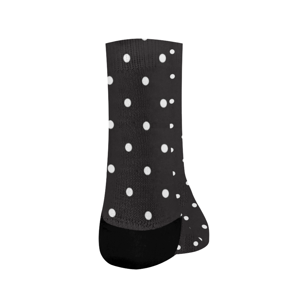 Polka Dot on Black Crew Socks