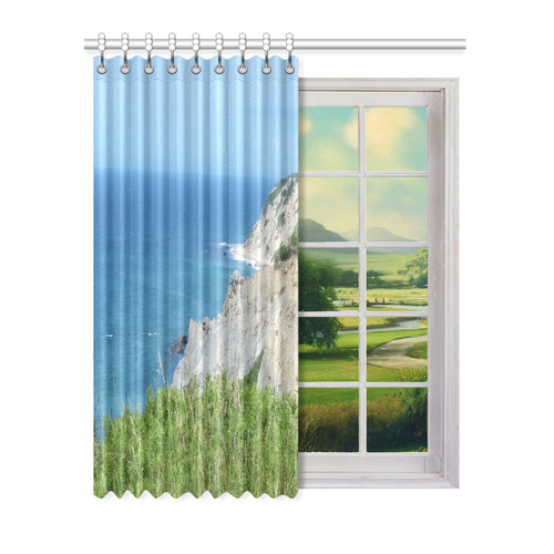 Block Island Bluffs - Block Island, Rhode Island Window Curtain 52" x 63"(One Piece)