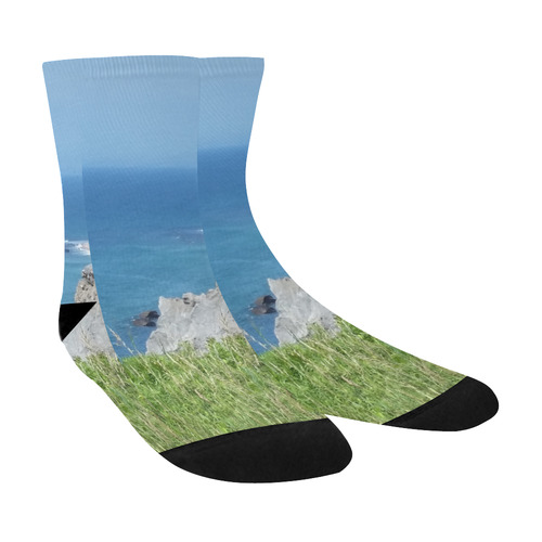 Block Island Bluffs - Block Island, Rhode Island Crew Socks