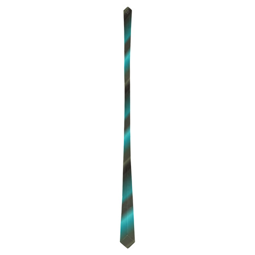 Glossy Turquoise   Stripes Classic Necktie (Two Sides)