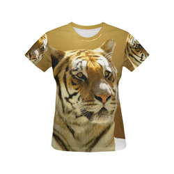 Golden Tiger All Over Print T-Shirt for Women (USA Size) (Model T40)
