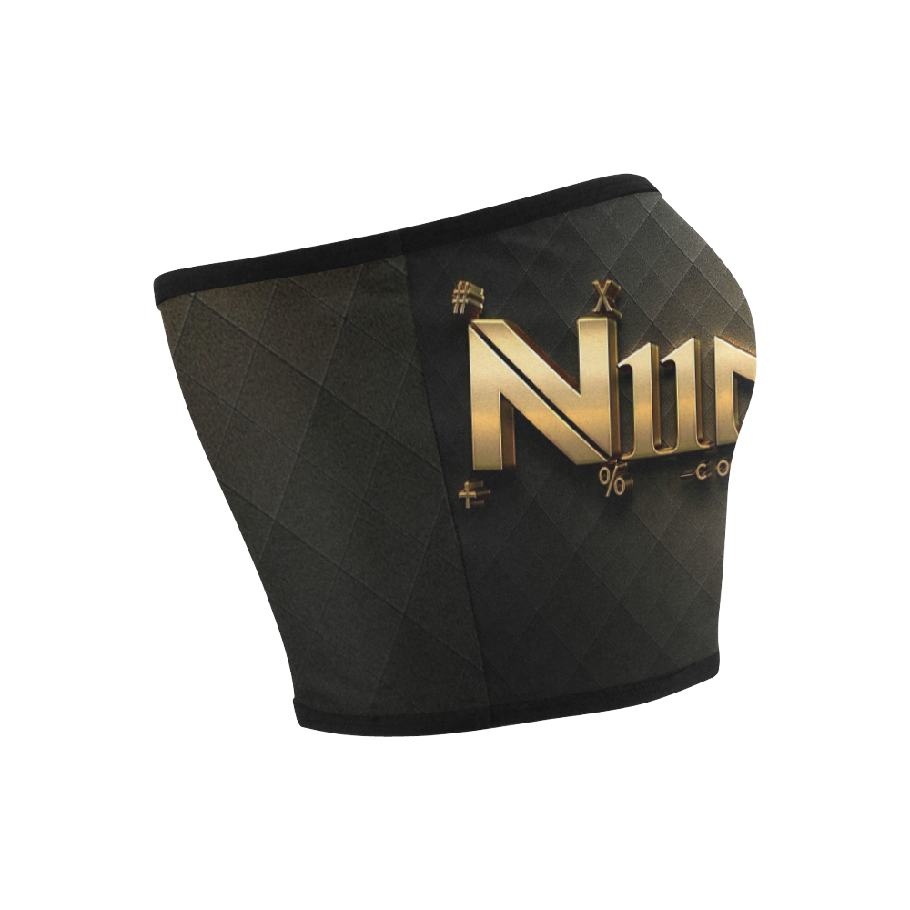 NUMBERS Collection Women Logo Bandeau Luxury Blk/gld Bandeau Top