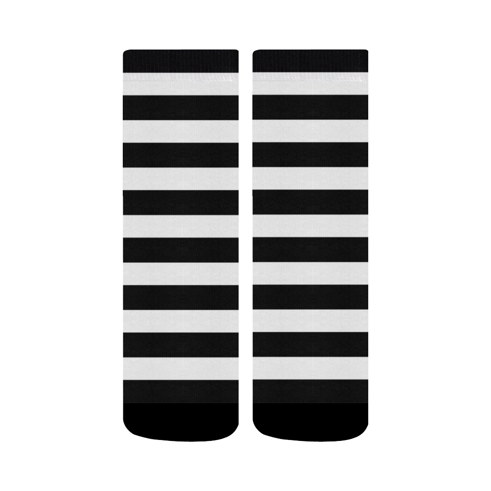Black and White Stripes Crew Socks