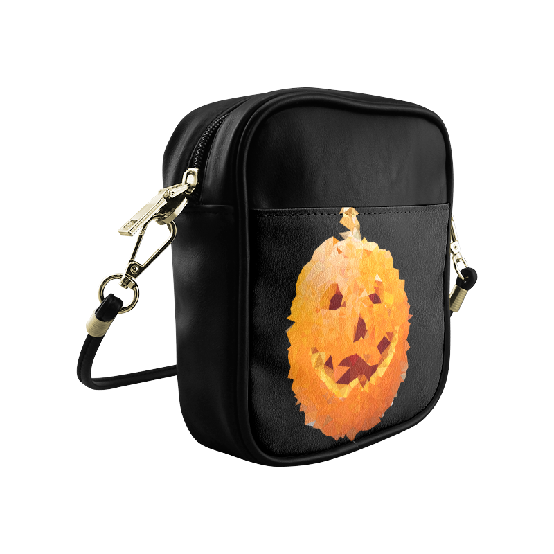 Halloween Pumpkin Low Poly Geometric Sling Bag (Model 1627)