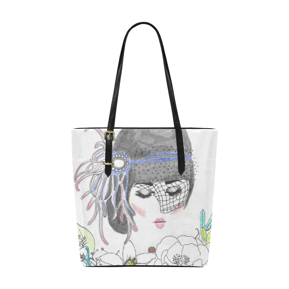 flapper girl handbag Euramerican Tote Bag/Small (Model 1655)