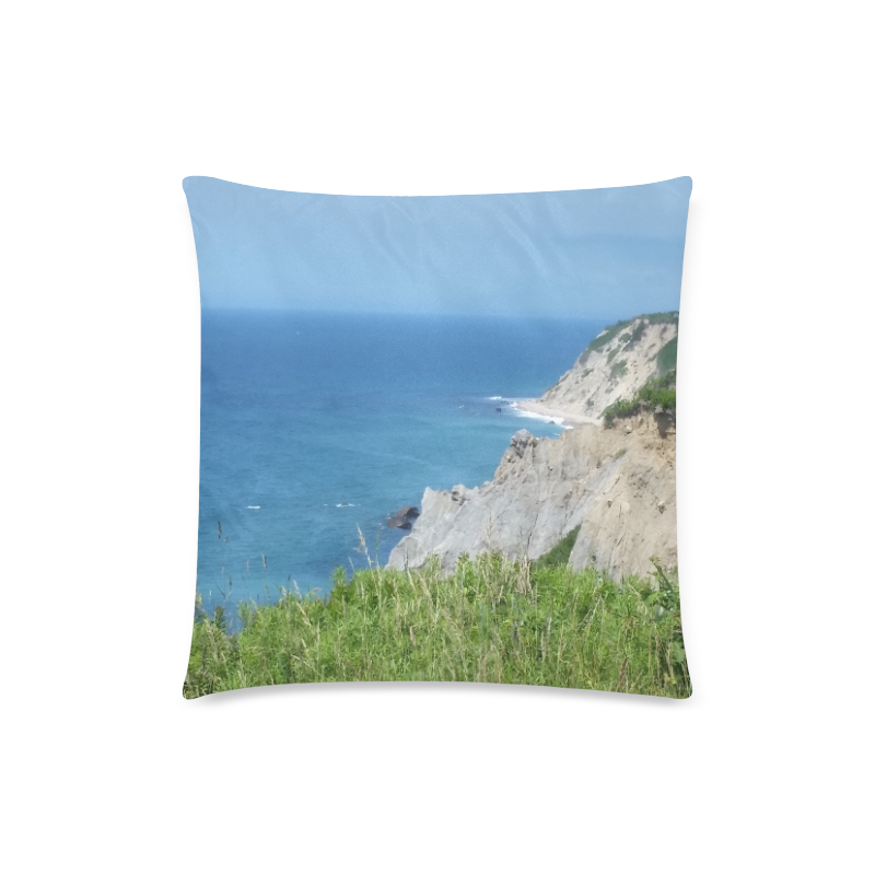 Block Island Bluffs - Block Island, Rhode Island Custom Zippered Pillow Case 18"x18"(Twin Sides)