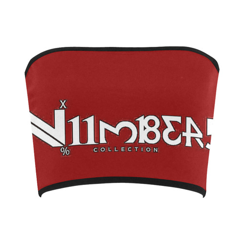 NUMBERS Collection Women 1234567 Logo Bandeau Red/wht/blk Bandeau Top