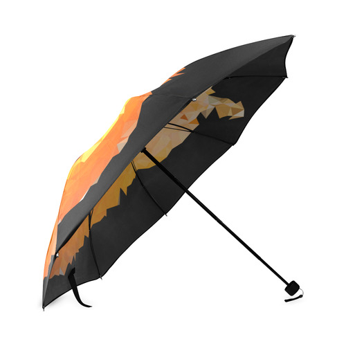 Halloween Pumpkin Low Poly Geometric Foldable Umbrella (Model U01)