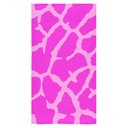 Pink Giraffe Print Bath Towel 30"x56"