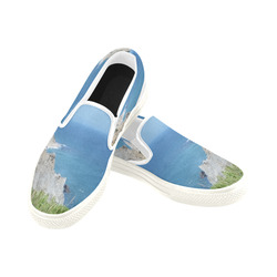 Block Island Bluffs - Block Island, Rhode Island Men's Slip-on Canvas Shoes (Model 019)